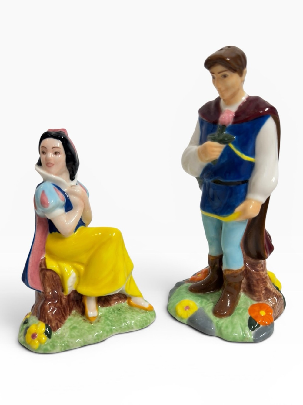 Disney Snow White Prince Charming Salt Pepper Shakers Paul Cardew 2005 Vintage